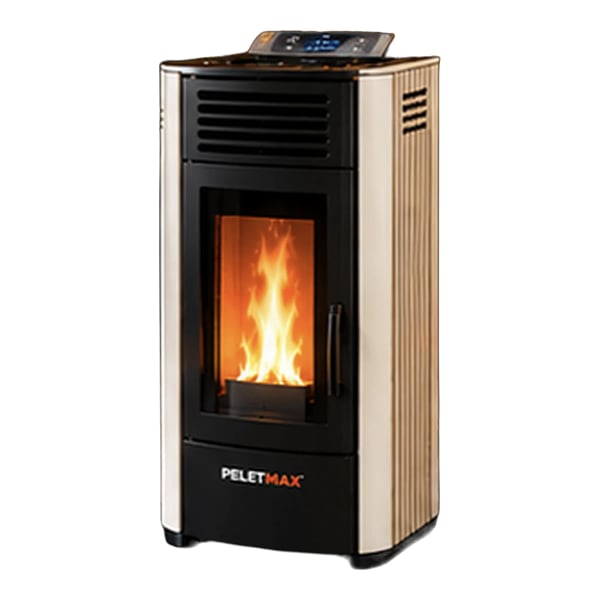 Peletmax Lina 12 kW Krem Çizgili Yanaklı Pelet Sobası