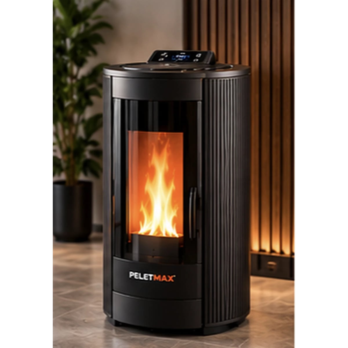 Peletmax Ritim 12 kW Oluklu Gövdeli Pelet Sobası – ortam görseli