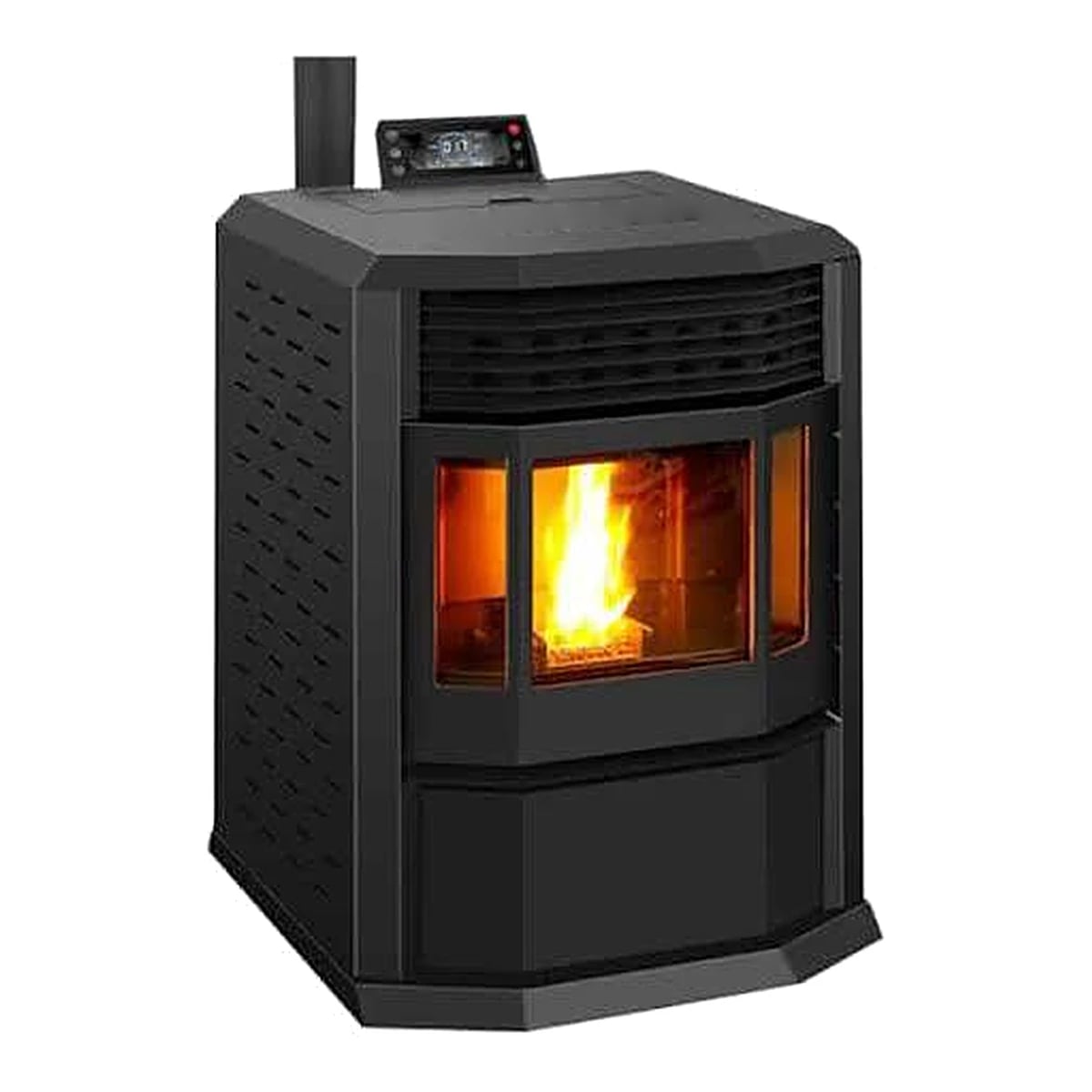 Peletmax Zirve 16 kW Siyah Cumbalı Camlı Pelet Sobası